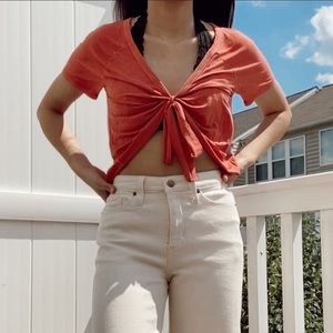 AMERICAN EAGLE TIE FRONT TOP